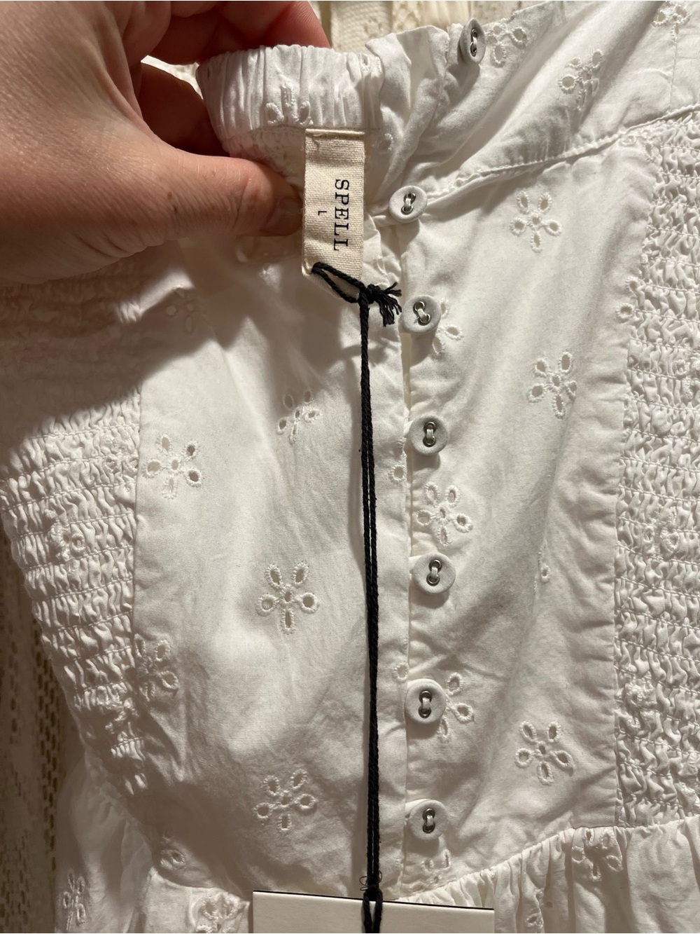 Spell White Bo Mini Dress NWT 222111D-WHI - Picture 4 of 4